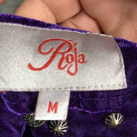 Roja Velvet Top Women Medium Purple Studded Velour Festival Castle Core Regal - Picture 8 of 16